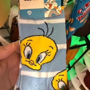 Warner Bros. Tweety Bird Blue and Yellow Socks